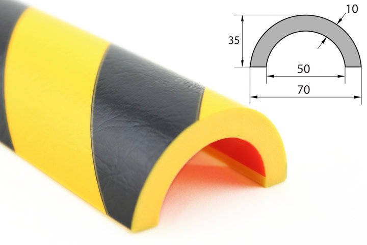 Elastyczny profil ostrzegawczo-ochronny KNUFFI typ R50 (1000 mm)
